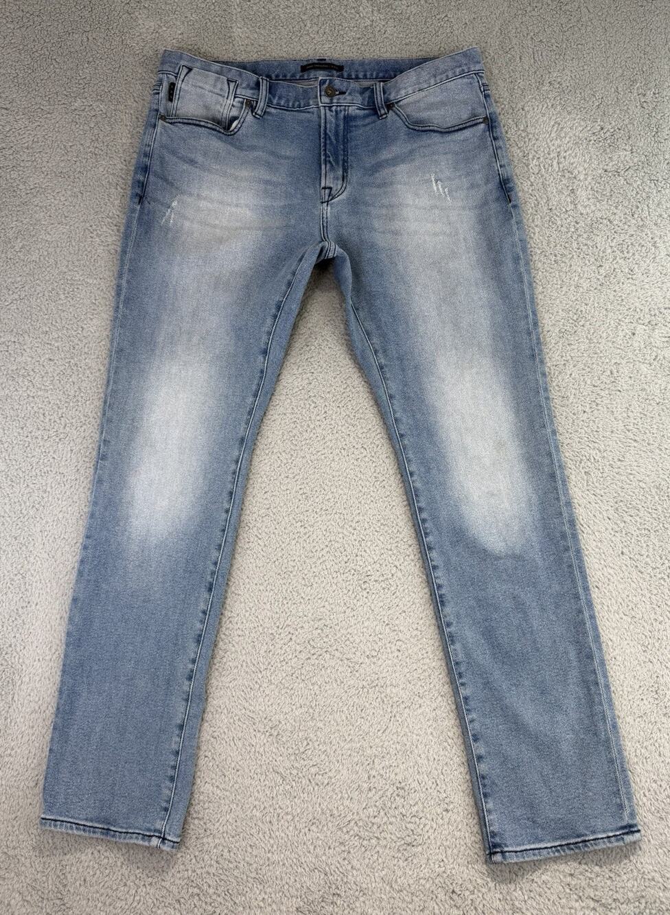 John Varvatos Men's Jeans Size 36x32 Bowery Straight Light Wash Denim